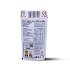Rozvaan Barbeque marinade bottle showcasing the back label with ingredient details and nutritional information.