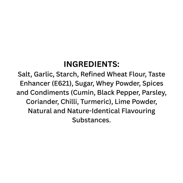 Rozvaan Lasooni Tikka Marinade back label showcasing ingredients and nutritional information.