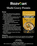 Rozvaan Shahi Gravy Premix packaging with vibrant design, showcasing the gravy powder masala for flavorful dishes.
