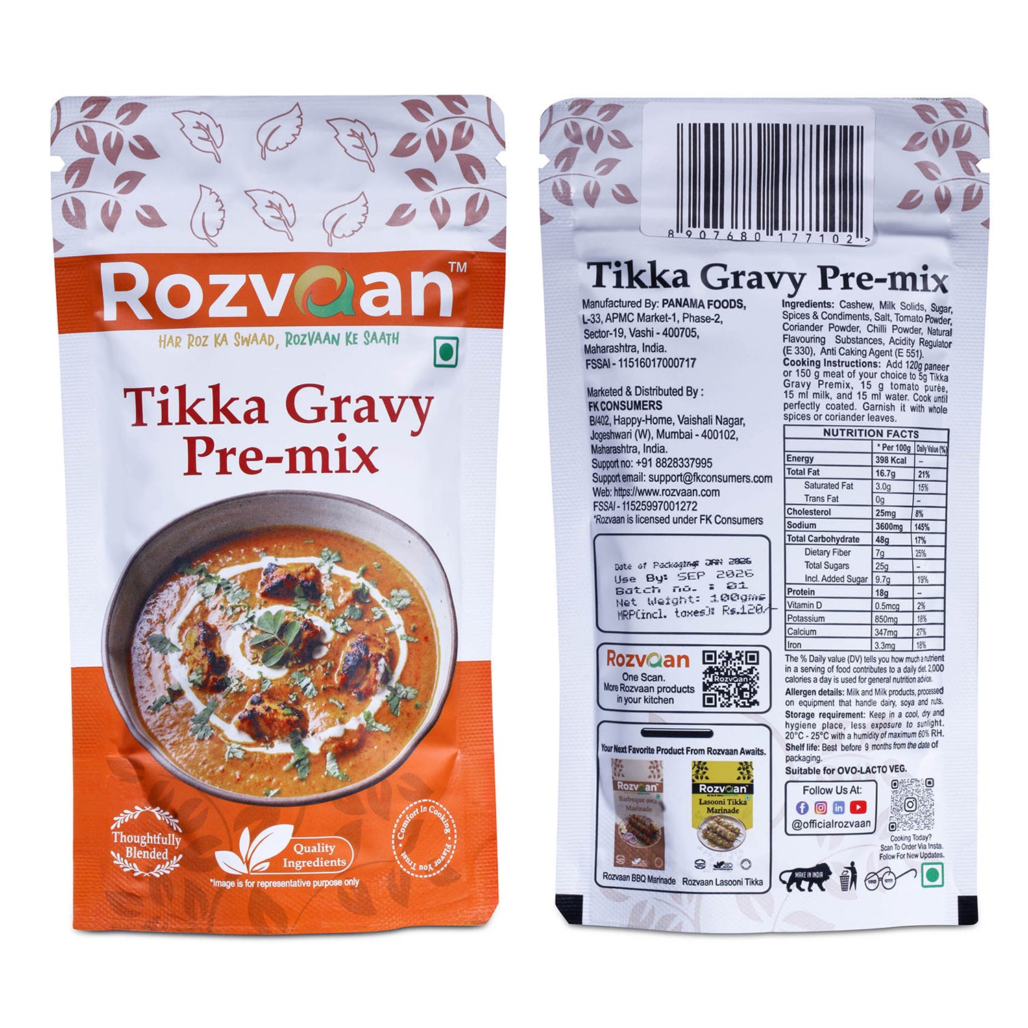 Rozvaan Tikka Gravy Premix - Rozvaan