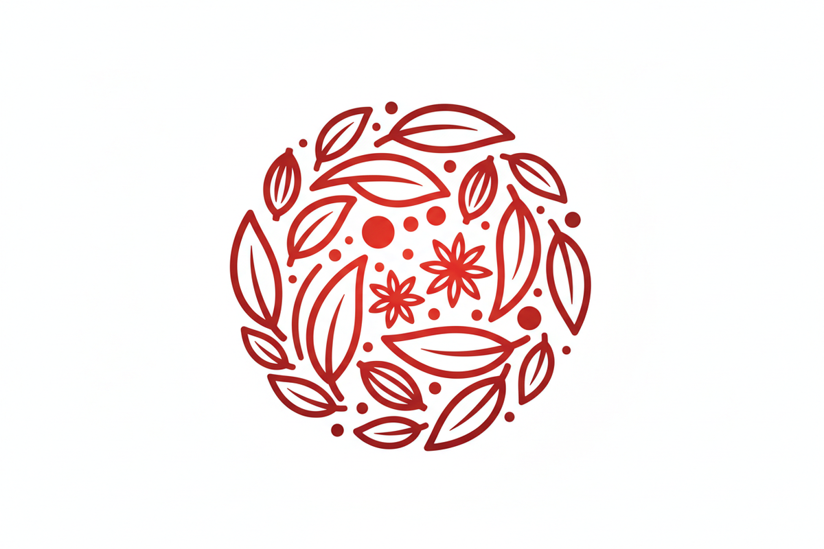 Natural Spice icon in red colour
